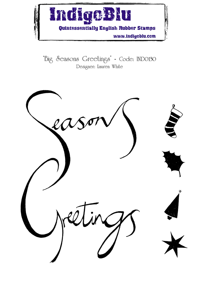 Seasons Greetings A6 Red Rubber Stamp